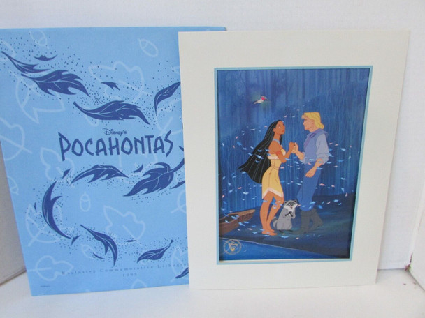 WALT DISNEY EXCLUSIVE LITHOGRAPH POCAHONTAS 1995 11 X 14 MATTED  L183