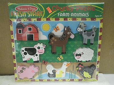 MELISSA & DOUG- #3723 FARM ANIMALS CHUNKY PUZZLE- NEW