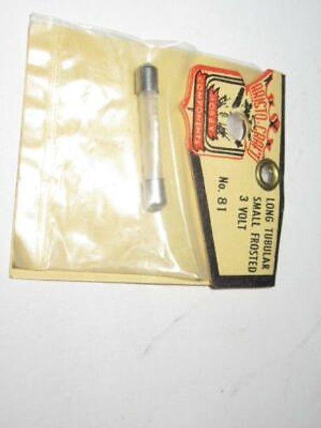 HO TRAINS ARISTOCRAFT #81 TUBULAR SMALL FROSTED BULB 3 VOLTS NEW OLD STOCK-S31J