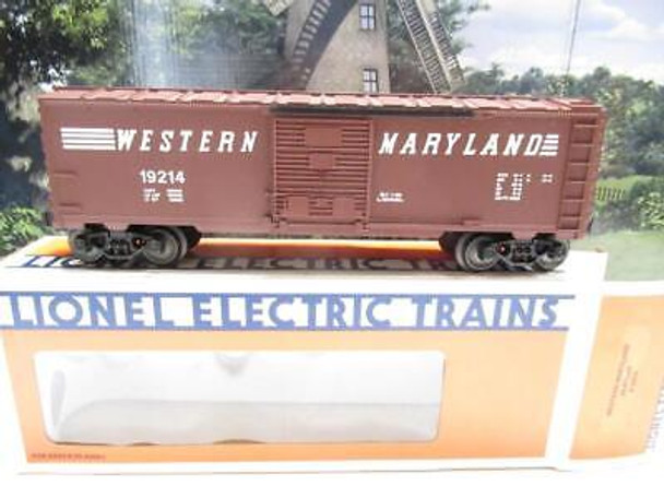 LIONEL TRAINS -19214 WESTERN MARYLAND BOXCAR - D/C TRUCKS - 0/027- NEW- B24
