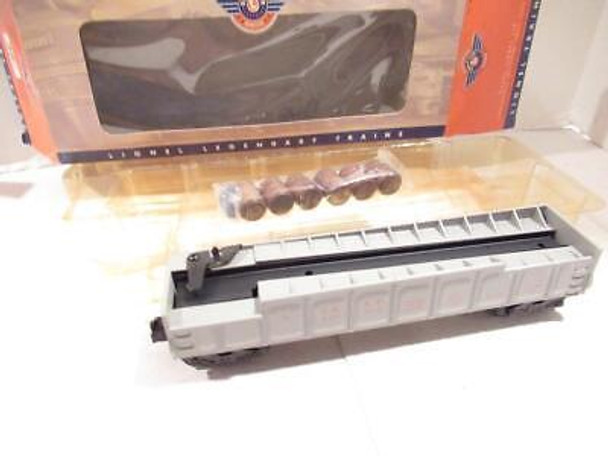LIONEL PWC 19871  OPERATING BARREL CAR-RED LET. 0/027- LN- BXD- D/C TRUCKS-