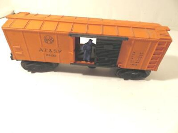 LIONEL TRAINS  POST-WAR 3464 SANTA FE OPERATING BOXCAR WORKS FINE-  FAIR- S31JJ