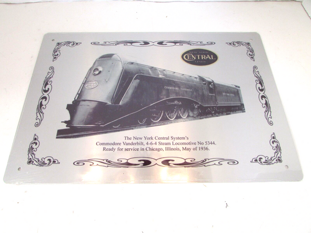 NYC Commodore Vanderbilt Steam Locomotive #5344 Tin Sign 11"x7.5" Trains New
