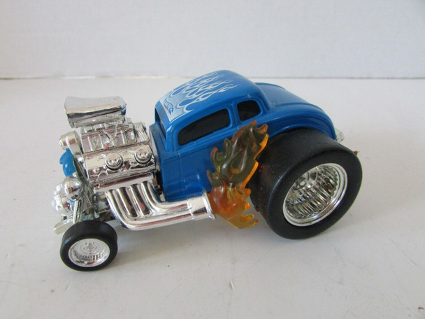 Mattel Hot Wheels Diecast Hot Rod Car Blue with acrylic flames 4"L H8