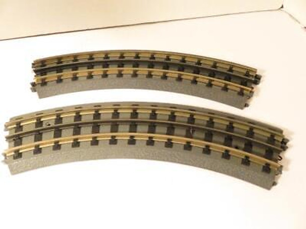 MTH TRAINS  REALTRAX 031 CURVE SECTION SOLID RAIL - 2 SECTIONS- LN - S31J