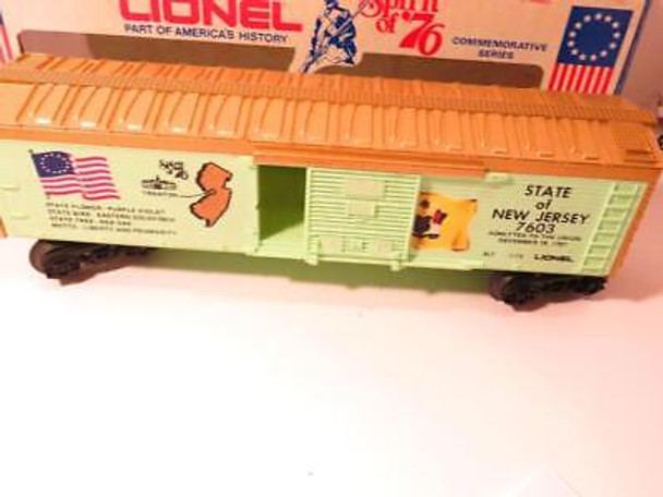LIONEL MPC 0/027 SCALE 7603 STATE OF NEW JERSEY 1776 SET BOXCAR- NEW- B23