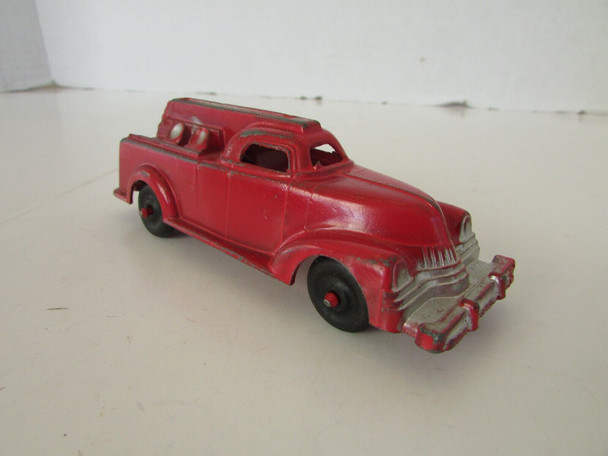 Vtg Metal Manoil #709 Fire Engine LadderTruck 1940's Red USA 4.5"L  H3