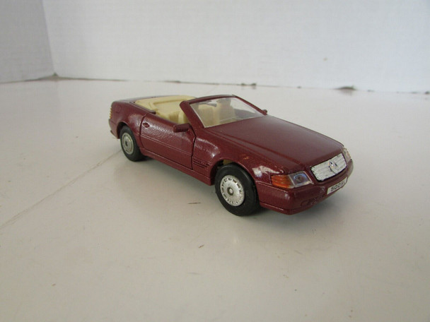M.C. Toys  500SL Mercedes Benz Convertible 1/39  Scale Diecast Maroon   E1