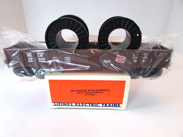 Lionel 6-19400 Milwaukee Road Gondola with Cable Reels 1987 Excellent Boxed H1E