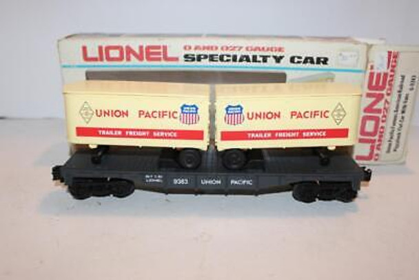 MPC LIONEL-  9383- UNION PAC. FLAT CAR W/VANS -F.A.R.R. #2- 0/027- BOXED- H1C1
