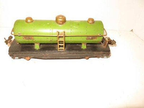 LIONEL PRE-WAR TINPLATE 'O' GAUGE- 815 GREEN TANK CAR - ORIGINAL- FAIR -  H1W