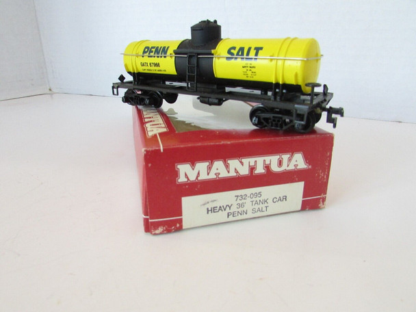 Mantua 732-095  Heavy 36' Tank Car Penn Salt Yellow HO Boxed E2
