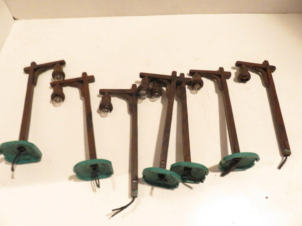 OLD STYLE STREET LIGHTS-  7 PIECES - NEED BULBS- APPROX 6" TALL - M50