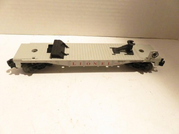 LIONEL TRAINS- FLAT CAR FOR TWO TRAILERS- D/C TRUCKS- EXC.- 027 - S19
