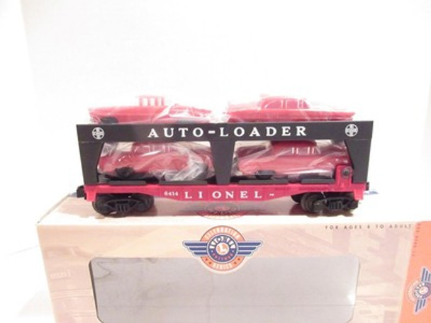 LIONEL POST-WAR CELEBRATION 19427- 6414 AUTO LOADER W/4 RED AUTOS 0/027- NEW-TH1