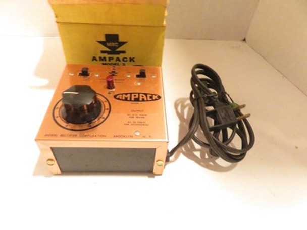 AMPACK MODEL 3 - DC / AC TRANSFORMER- 12V VARIABLE DV - WORKS FINE - BXD - W21