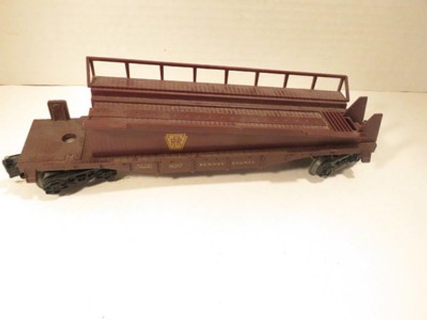 LIONEL - 16317 PENNSY BARREL RAMP CAR ONLY- 027- NO BARRELS- EXC. - S31T