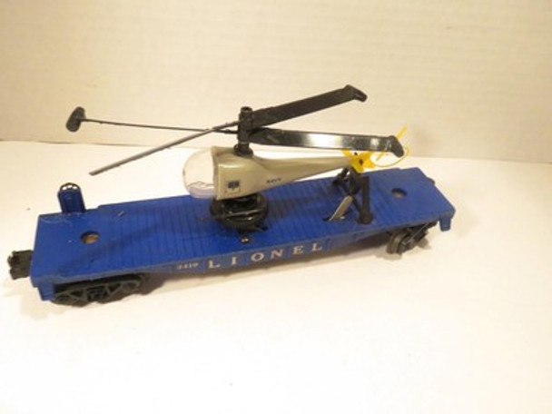 LIONEL TRAINS POST-WAR 3419  OPER. HELICOPTER CAR (REPL) - EXC. -M58