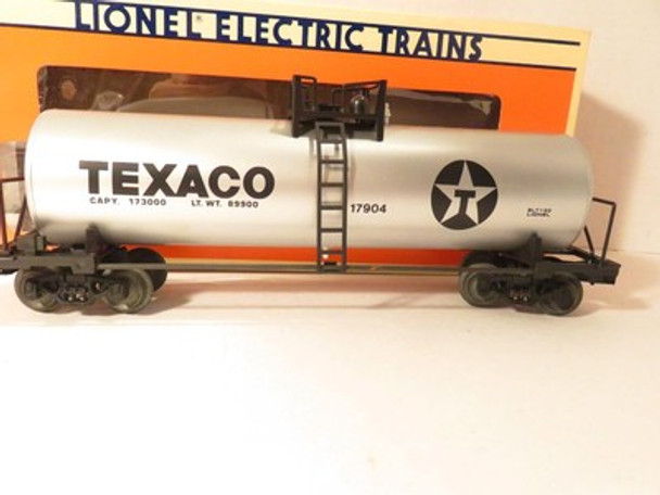 LIONEL- 17904 TEXACO  STANDARD 'O' TANK CAR  - D/C TRUCKS-  NEW - BXD- HC4