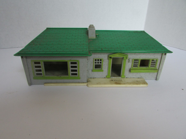 Vtg O Scale Plasticville House Green Roof Built Up Bldg   PR