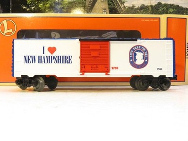LIONEL TRAINS - 19970 - I LOVE NEW HAMPSHIRE BOXCAR - 0/027- NEW- B23