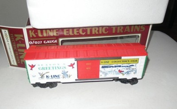 VINTAGE K-LINE TRAINS - K-90004 -  KCC 1993 CHRISTMAS BOXCAR- 0/027- BOXED- H1W