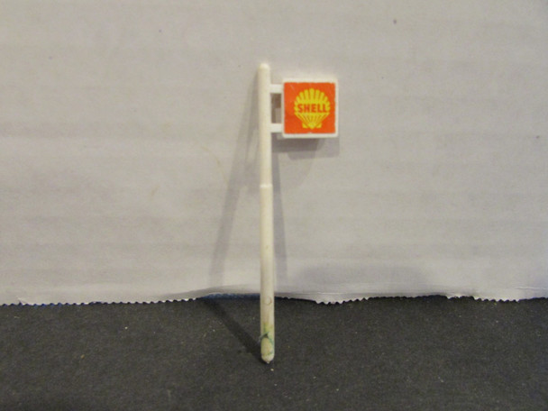 Vtg Shell Pole  Sign from Building Kit Plastic  2.75" PR