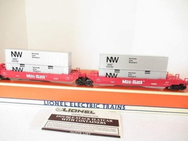 LIONEL-  16360- NORFOLK & WESTERN MAXI-STACK CAR  - 0/027- BOXED- NEW - HB1