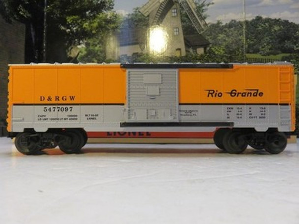 LIONEL 15000 DENVER & RIO GRANDE WAFFLE SIDE BOXCAR - 0/027 SCALE - NEW- LN- B21