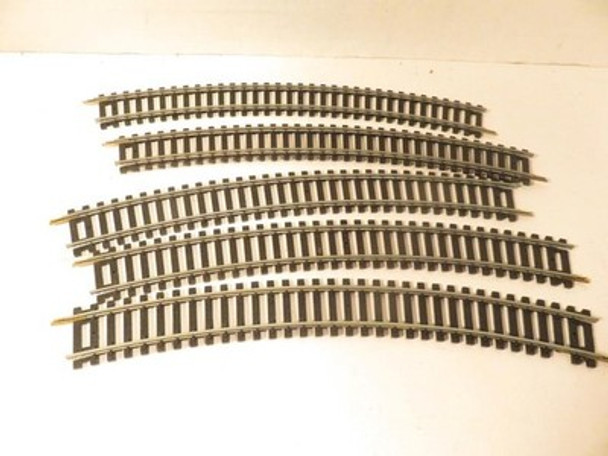 VINTAGE TYCO HO TRACK - 18" RADIUS STEEL CURVES - FIVE SECTIONS- GOOD -HB14
