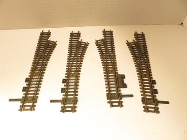 HO TRAINS ATLAS - TWO PAIRS OF MANUAL BRASS SWITCH TRACKS- FAIR- M58 HO TRAINS ATLAS - TWO PAIRS OF MANUAL BRASS SWITCH TRACKS- FAIR- M58