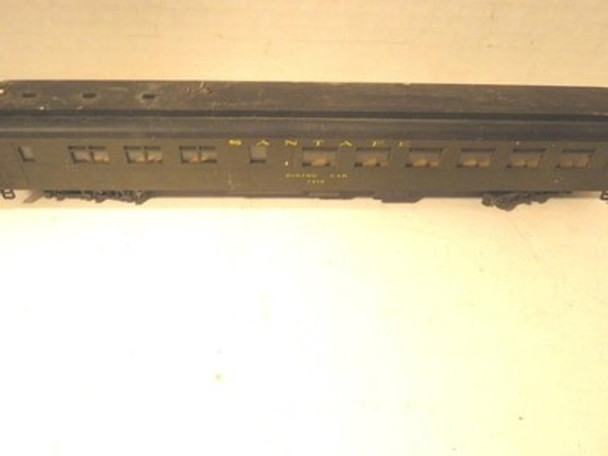 HO TRAINS- VINTAGE SANTA FE HEAVY WEIGHT DINING CAR W/INTERIOR - FAIR- S31G