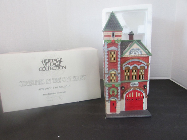 Dept 56 55360 Red Brick Fire Station Christmas in the City Building no Cord  D5
