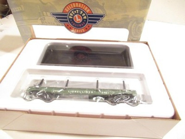 LIONEL POST-WAR CELEBRATION  36739 OPERATING D/C LOG DUMP CAR - 0/027- NEW