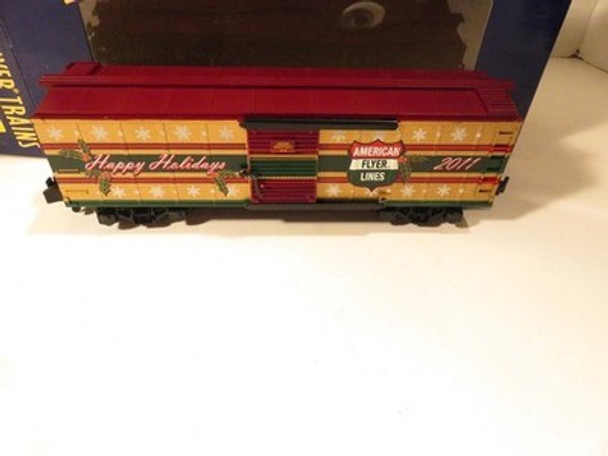 AMERICAN FLYER TRAINS - 48394 - 2011 CHRISTMAS BOXCAR- S GAUGE- NEW- AMERICAN FLYER TRAINS - 48394 - 2011 CHRISTMAS BOXCAR- S GAUGE- NEW-