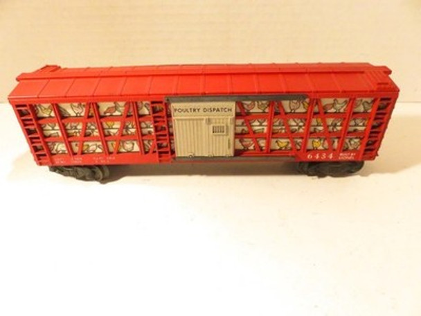 LIONEL POST-WAR 6434 POULTRY CAR - 027- EXC. - ORIGINAL -  LIGHTED - S31J