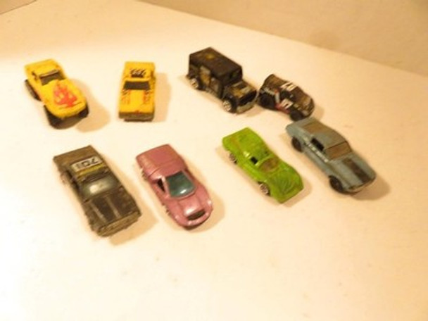 VINTAGE DIECAST-  ASSORTED CARS- SOME HOT WHEELS- 8 PCS- FAIR - W8