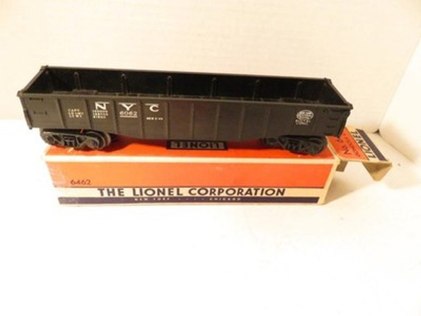 LIONEL POST-WAR TRAINS- 6462 BLACK GONDOLA- PLASTIC TRUCKS- 027- L/N BXD- B6R