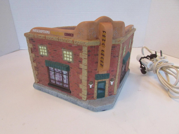 Hawthorne Village Johnson's Drugstore Rockwell Lighted Building & Cord