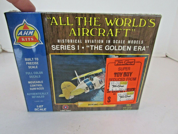VTG AHM 1974 MODEL KIT SK-3 BOEING F4B-4 AIRPLANE SERIES 1 GOLDEN ERA 1/87  L13|VTG AHM 1974 MODEL KIT SK-3 BOEING F4B-4 AIRPLANE