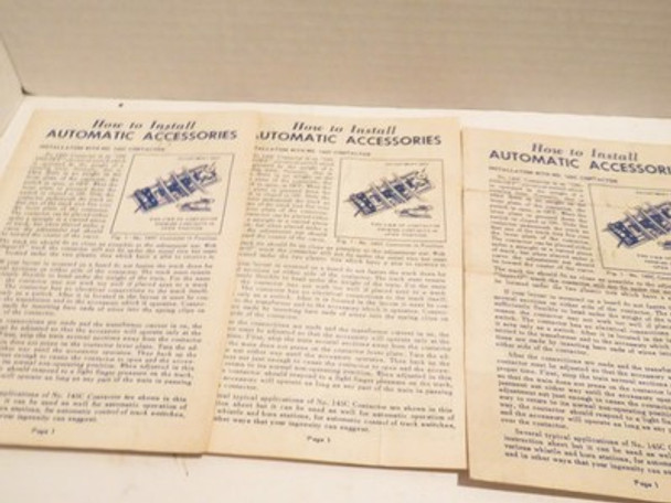 LIONEL POST-WAR TRAINS 145C INSTRUCTION SHEETS- 4 PCS- FAIR - SR124|396723967846