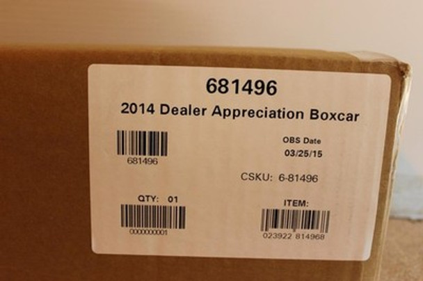 LIONEL- 81496- 2014 LIMITED PRODUCTION DEALER APPRECIATION CAR- 0/027- NEW- B3|297509053564