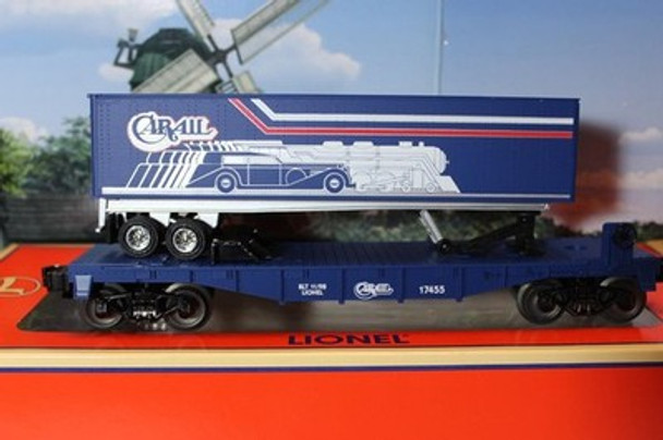 LIONEL LIMITED PRODUCTION- 52168 CARAIL FLATCAR W/TRAILER- 0/027- NEW- W71|396917840000