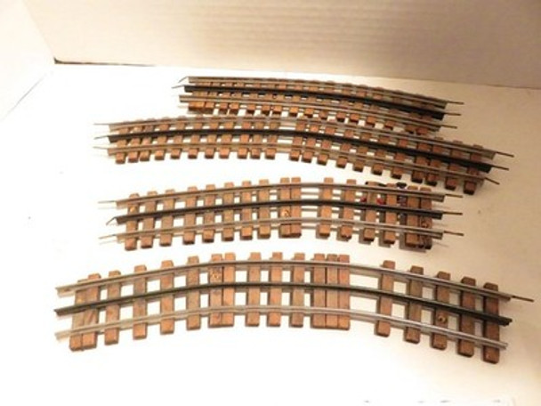 OLDER GARGRAVE 3 RAIL 'O' TRACK- 4 SLIGHTLY BENT SECTIONS- AS IS- SALE - B1B|396923585870