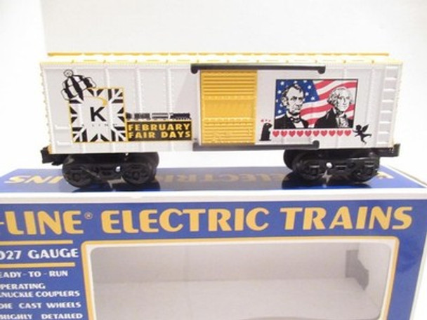 VINTAGE K-LINE TRAINS - FEBRUARY FAIR DAYS BOXCAR   - LN- BXD  - 0/027- S33|357408190068