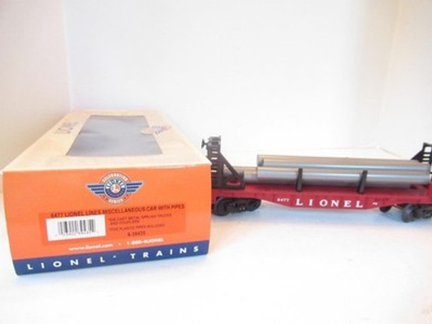 LIONEL POST-WAR CELEBRATION -39435 - 6477 MISCELLANEOUS CAR W/PIPES - LN- 0/027|297509053552