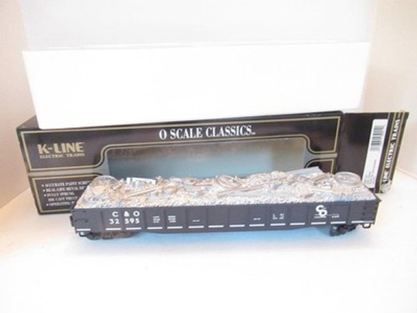 K-LINE TRAINS K652-1251- D/C C & O SCALE GONDOLA W/JUNK LOAD- NEW - A1B|297517813296
