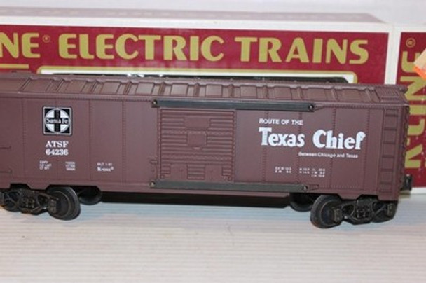 K-LINE TRAINS -VINTAGE - 64236- SANTA FE BOXCAR #6- DIECAST TRUCKS -  0/027-  SH|396930027046