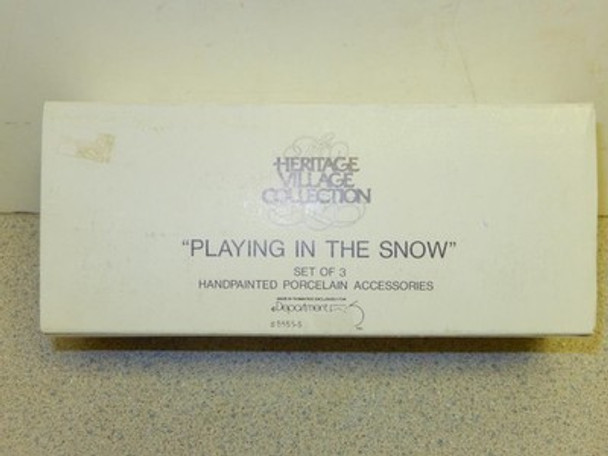 DEPARTMENT 56 -5556-5- RETIRED - PLAYING IN THE SNOW  (SET OF 3) - - - NEW- L126|357458499024
