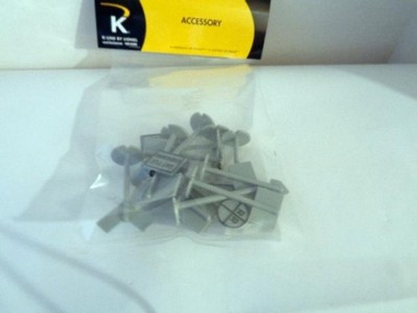 K-LINE TRAINS -22358 - ASSORTED RAILROAD YARD SIGNS- 10 PIECES- NEW- 0/027- M15